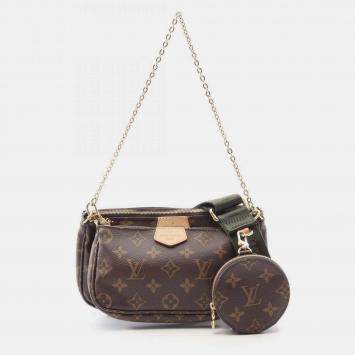 مملوكة مسبقًا Louis Vuitton Multi Pochette Accessoires Shoulder Bag In Coated Canvas With Monogram Design Brown And Khaki