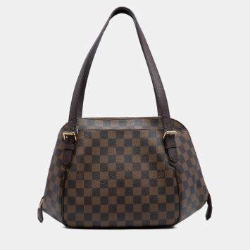 Pre Owned Louis Vuitton Brown Damier Ebene Belem MM