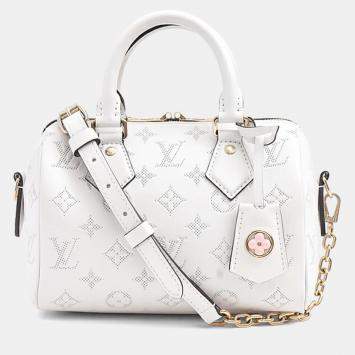 Pre Owned Louis Vuitton Speedy Bandouliere 20 Handbag Shoulder Bag White