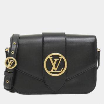 Pre Owned Louis Vuitton Lv Pont Neuf Black Leather Shoulder Bag
