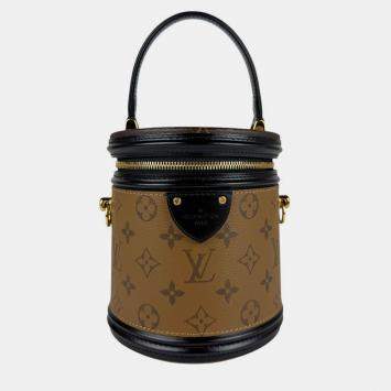 Pre Owned Louis Vuitton Handbag Shoulder Bag Monogram Reverse Cannes Brown