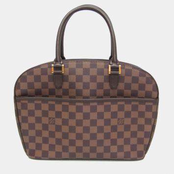 Pre Owned Louis Vuitton Sarria Horizontal Brown Damier Ebene Canvas Top Handle Bag