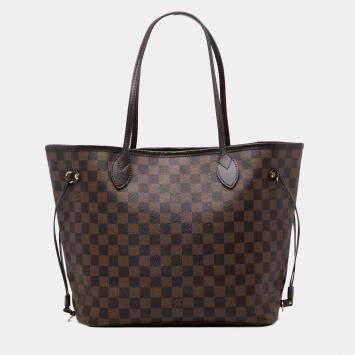 Pre Owned Louis Vuitton Brown Damier Ebene Neverfull MM