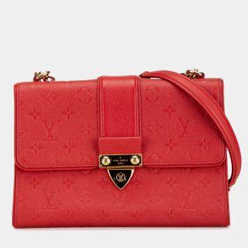 Pre Owned Louis Vuitton Red Monogram Empreinte Saint Sulpice BB