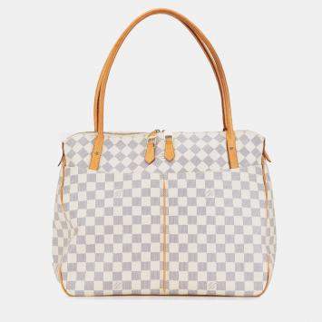 Pre Owned Louis Vuitton White Damier Azur Figheri GM