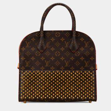 Pre Owned Louis Vuitton Brown Christian Louboutin Monogram Iconoclast Tote
