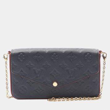 Pre Owned Louis Vuitton Pochette Félicie Blue LV Monogram Shoulder Bag