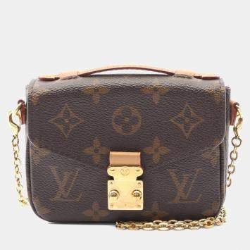 Pre Owned Louis Vuitton Metis Brown Monogram Canvas Shoulder Bag