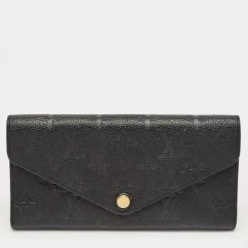 Pre Owned Louis Vuitton Black Empreinte Leather Josephine Wallet