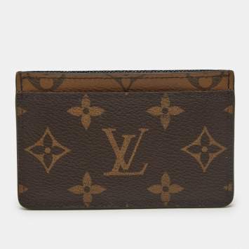 Pre Owned Louis Vuitton Monogram Reverse Canvas Card Holder