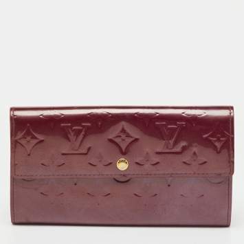 Pre Owned Louis Vuitton Violette Monogram Vernis Sarah Long Wallet