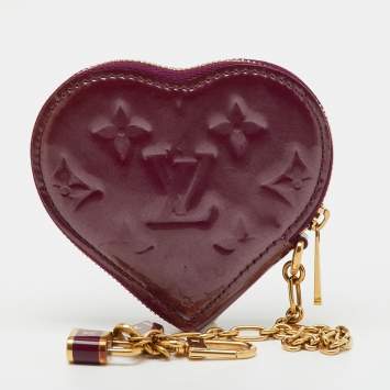 Pre Owned Louis Vuitton Violet Monogram Vernis Coeur Heart Coin Purse