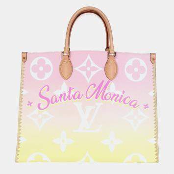 Pre Owned Louis Vuitton By The Pool Monogram Giant Onthego GM Pink Coated Canvas Tote Bag