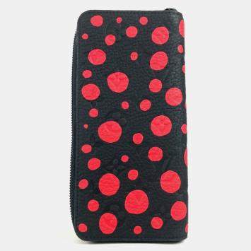 Pre Owned Louis Vuitton Monogram Empreinte Zippy Vertical Black Red Leather Long Wallet