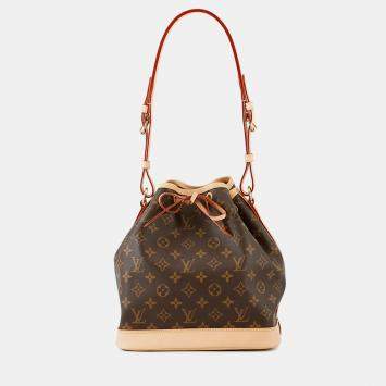 Pre Owned Louis Vuitton Petit Noe Brown Monogram Canvas Shoulder Bag