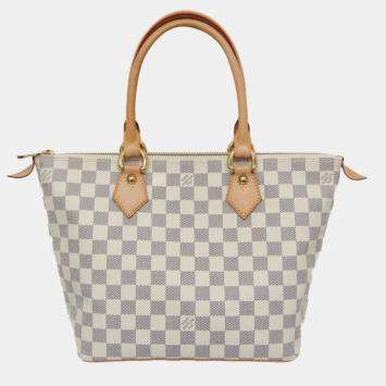 Pre Owned Louis Vuitton Damier Azur Saleya PM Tote Bag