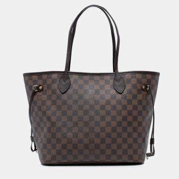 Pre Owned Louis Vuitton Brown Damier Ebene Neverfull MM