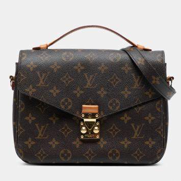Pre Owned Louis Vuitton Brown Monogram Pochette Metis