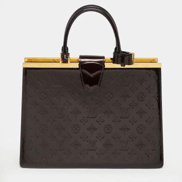 Pre Owned Louis Vuitton Amarante Monogram Vernis Deesse GM Bag