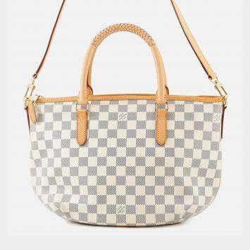 Pre Owned Louis Vuitton Riviera Beige Damier Azur Size Pm