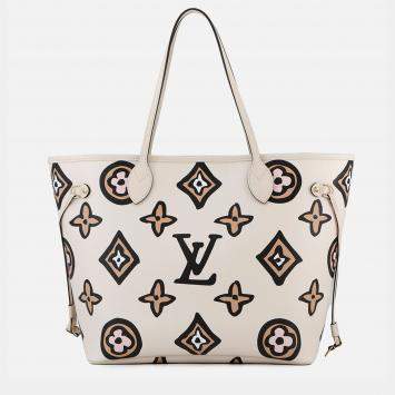 Pre Owned Louis Vuitton Neverfull MM Wild At Heart Monogram Canvas Tote Bag