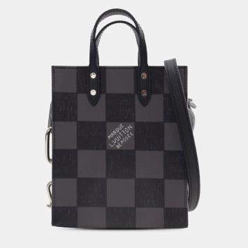Pre Owned Louis Vuitton Sac Plat XS Damier Canvas Tote Bag