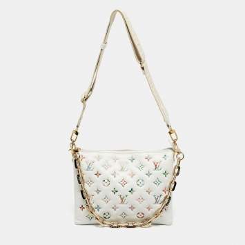 Pre Owned Louis Vuitton Monogram Garden Embossed Leather Coussin PM Bag