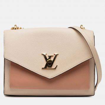 Pre Owned Louis Vuitton Beige Brown Bicolor Leather MyLockMe Chain BB