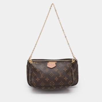 Pre Owned Louis Vuitton Multi Pochette Accessories Brown Monogram Canvas Bag