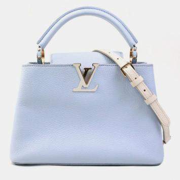 Pre Owned Louis Vuitton Handbag Shoulder Bag Capucines Bb Leather Light Purple X Ivory