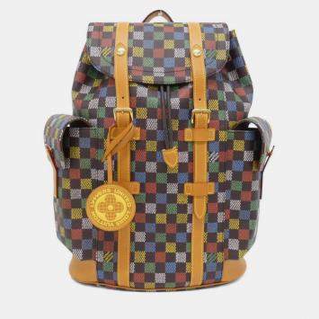 Pre Owned Louis Vuitton Damier Ebene (Lv Birds) Christopher Mm Backpack