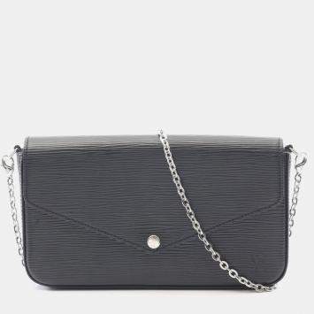 Pre Owned Louis Vuitton Pochette Felicie Black Epi Leather Crossbody Bag