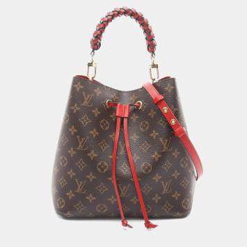 Pre Owned Louis Vuitton Neo Noe Coquelicot Monogram Canvas Shoulder Bag