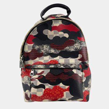 Pre Owned Louis Vuitton Palm Springs Pm Backpack Kansai Yamamoto Damier Azur Canvas Multicolor