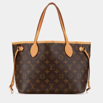 مملوكة مسبقًا Louis Vuitton Monogram Neverfull Pm Handbag Tote Bag Brown Pvc Leather
