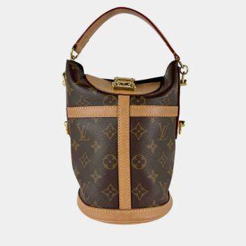 Pre Owned Louis Vuitton Shoulder Bag Handbag Monogram Duffle Canvas Brown