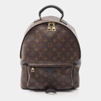 Pre Owned Louis Vuitton Palm Springs Backpack Mm Monogram Coated Canvas And Leather Backpack Brown
