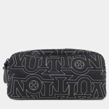 Pre Owned Louis Vuitton Black Nylon Lv Snow Dopp Kit Pouch