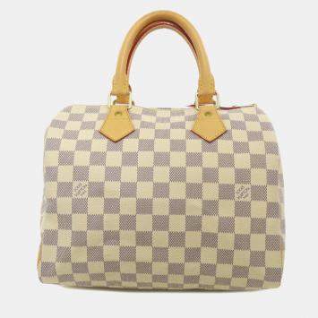 Pre Owned Louis Vuitton Speedy 25 Boston Bag Damier Canvas