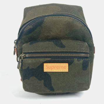 Pre Owned Louis Vuitton Apollo Backpack Nano Bag Charm Rucksack Camouflage Keychain Canvas Green