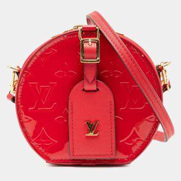 Pre Owned Louis Vuitton Red Monogram Vernis Mini Boite Chapeau Souple
