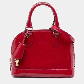 Pre Owned Louis Vuitton Red Monogram Vernis Alma BB