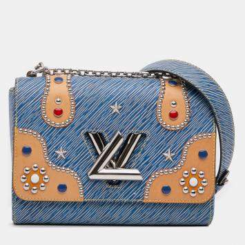 Pre Owned Louis Vuitton Blue Epi Denim Studded Twist MM