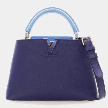 Pre Owned Louis Vuitton Blue Taurillon Capucines BB