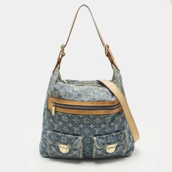 Pre Owned Louis Vuitton Baggy GM Blue Monogram Denim Bag