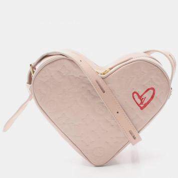 Pre Owned Louis Vuitton Sac Coeur Fall In Love Shoulder Bag Leather Monogram Pink