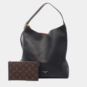 Pre Owned Louis Vuitton Lowkey Hobo Mm Shoulder Bag Leather Black Gold