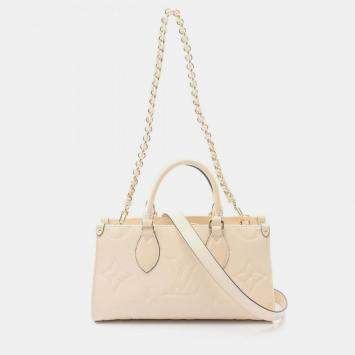 Pre Owned Louis Vuitton On The Go New York Monogram Empreinte Leather Handbag Ivory