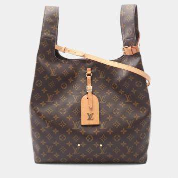 Pre Owned Louis Vuitton Atlantis Gm Handbag Coated Canvas And Leather Monogram Brown
