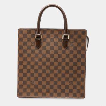 Pre Owned Louis Vuitton Brown Damier Ebene Venice Sac Plat